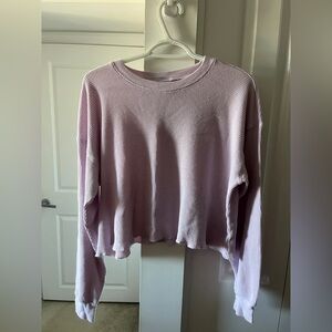 ⭐️2/30 | Aritzia TNA | Waffle Knit Long-Sleeve in Frosted Lavender | Size Medium